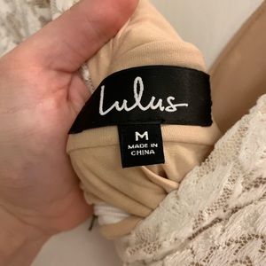 Lulus High Low white lace dress